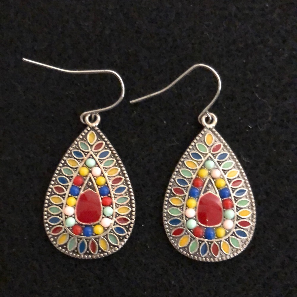 Multi-Color Boho Drop Colorful Dangle Earrings - image 1